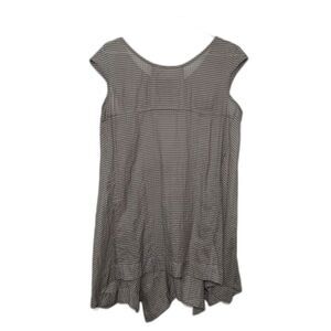 NOM*D Checked Sheer Lagenlook Asymmetrical Tank - Taupe O/S
